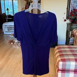 Elegant Three Dots Purple V-Neck Top size med
